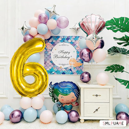 40 inch Number Balloon 0-9 Gold Large Number 6 Balloons, Digital Balloons - Image 4