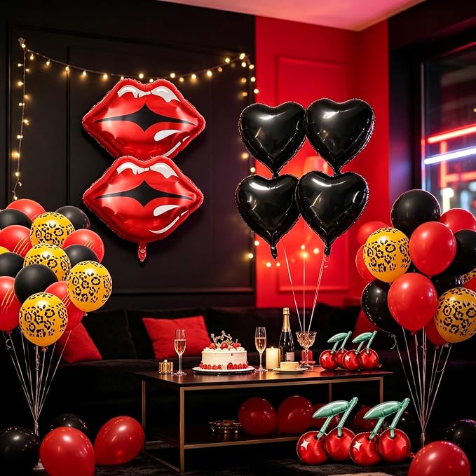 26Pcs Leopard Theme Balloon Kit, Heart Balloons - Image 5
