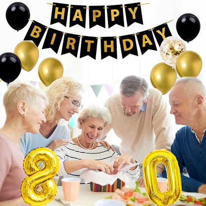 Gold 80th birthday decorations for men - Image 7