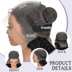 13x6 Deep Wave Lace Front Wigs Human Hair 180% Density Curly Human Hair Wig Pre Plucked Wet and Wavy human hair wig for Women HD Lace Frontal Wigs with Baby Hair 30Inch