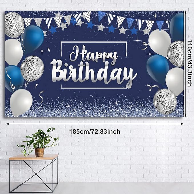 Tatuo Happy Birthday Decorations Backdrop Banner - Image 2