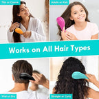 2 Pack Detangling Hair Brush - Detangler Hairbrush with Ultra Soft Bristles for Effortless Tangle Removal - For Dry Wet Damaged Curly Hair for Men Women Girls Boys Kids - Black & Green