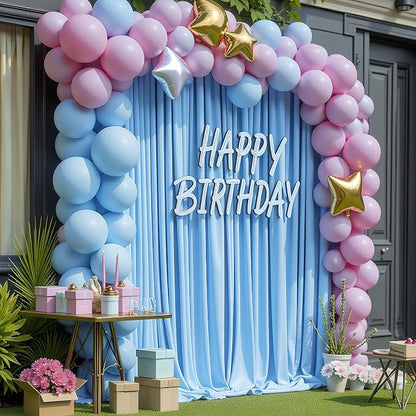 Blue Backdrop Curtain for Wedding Parties Backdrop Drapes 10x8FT | Wrinkle Free - Image 4