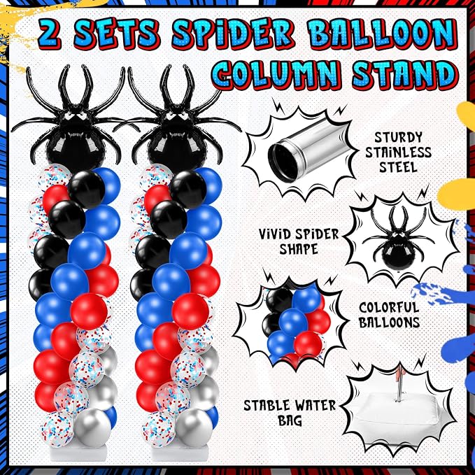 Kasyat 2 Sets Spider Party Balloon Column Stand Kit - Image 3