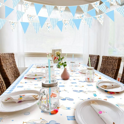 32Ft Goose Party Decorations Blue Gingham Plaid Silly Goose Themed Fabric - Image 5