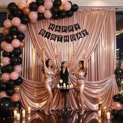 30x10ft Rose Gold Glitter Backdrop Curtain - Image 8
