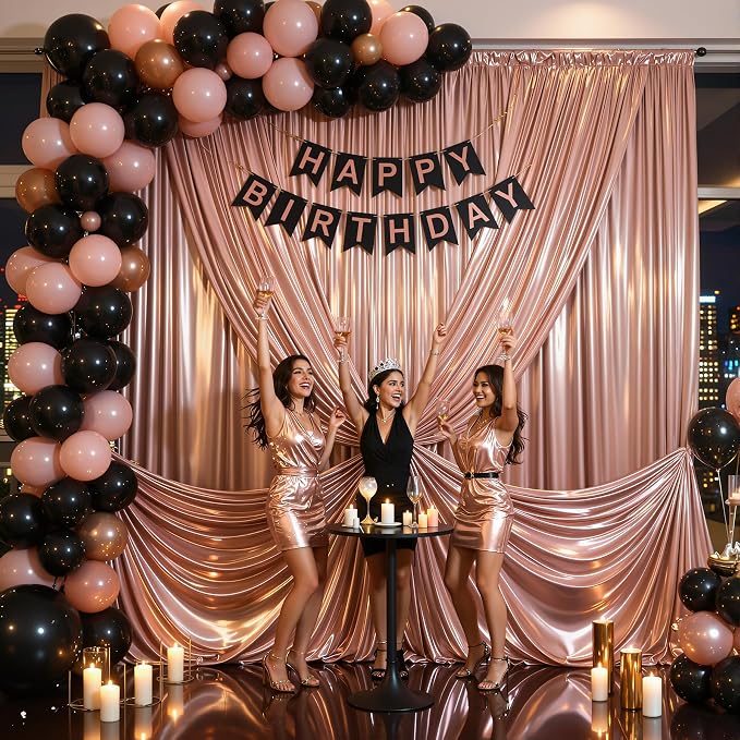 40x10ft Rose Gold Glitter Backdrop Curtain - Image 8