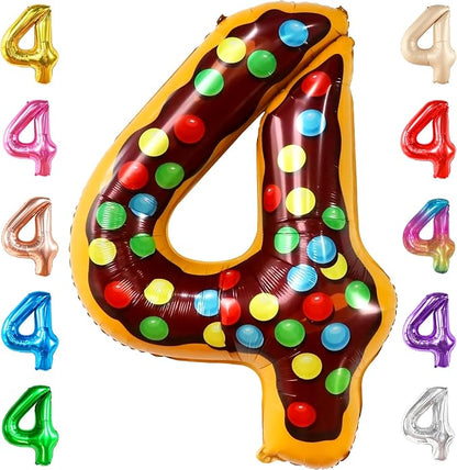 KatchOn Number 4 Balloon 40 Inch, 4 Birthday Decorations | Donut, 4 Balloon by KatchOn
