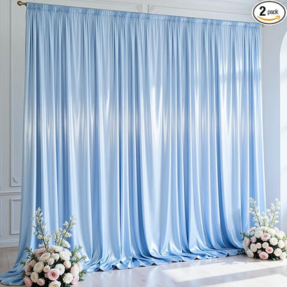 10x10 ft Blue Glitter Backdrop Curtain by Partisky