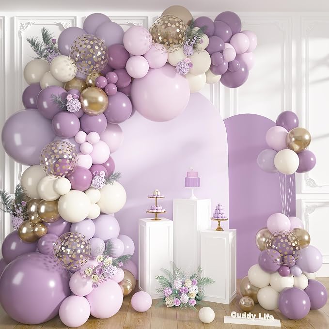 152Pcs Dusty Purple Balloons Arch Kit Different Size | Pink Lavender Lilac by OUDDYLIFE