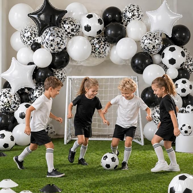 Soccer Balloons, 12Inch Black White Soccer Printed Latex Balloons, 18 Inch - Image 7