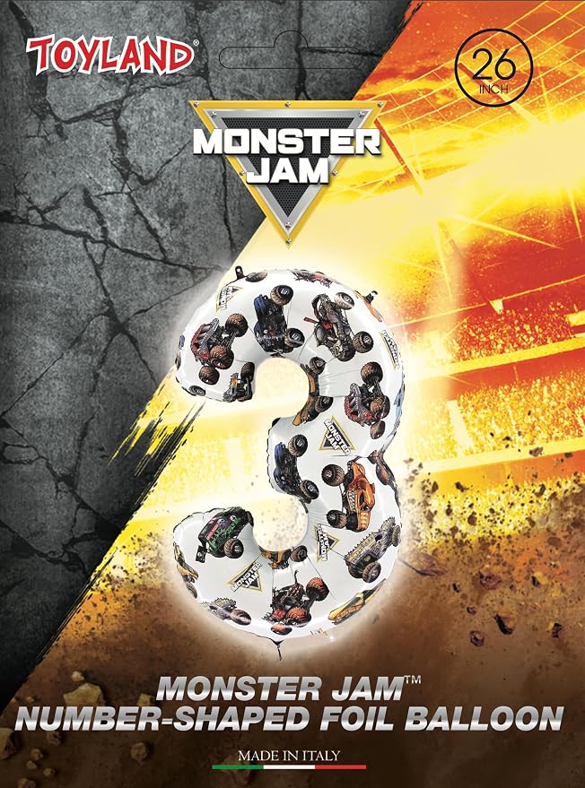 Toyland® 26" Monster Jam™ Number 3 Foil Balloon - Image 2