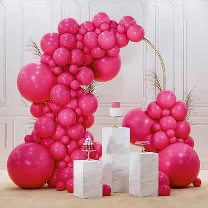 PartyWoo Hot Pink Balloons 145pcs Magenta Fuchsia Color 18 12 10 5 Inch | 18 12 by PartyWoo