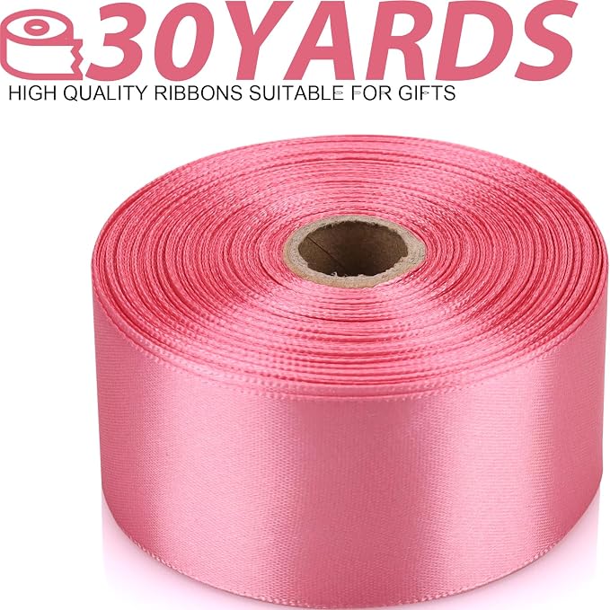 1-1/2 Inch 30 Yards Rose Gold Solid Satin Ribbon - Image 2