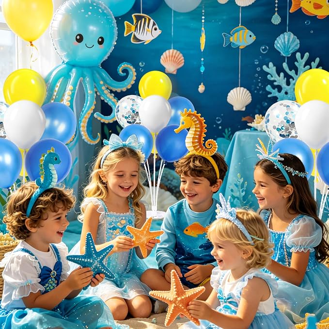 4 Sets Yellow and Blue Balloons Stand Kit - Image 3