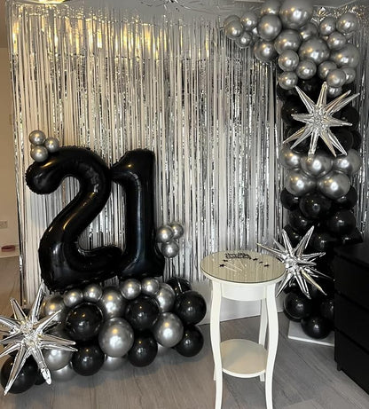 Black and Silver Balloon Arch Kit, Different Size Balloons - Image 7