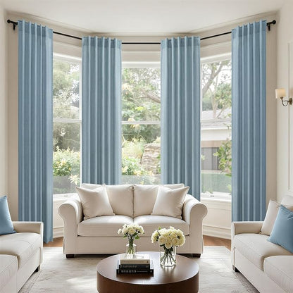 Light Blue Curtains 38 Inch Wide - Image 6