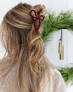 ACECHA 2 Pack Gold Metal Bow Hair Claw Clips for Women, 4.5" Colorful Non-slip Hairclips for Thick Thin Hair Claws Strong Hold Styling (Solid Color)