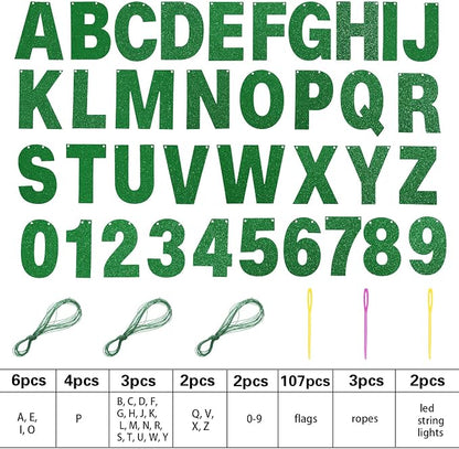 TaoBary 112 Pcs DIY Letter Kit Glitter Customizable Banner Letters Include 107 - Image 3