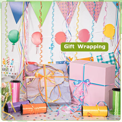 woric 6 Rolls Curling Ribbon 1800 Feet Colorful Balloon String Ribbons | Easy - Image 4