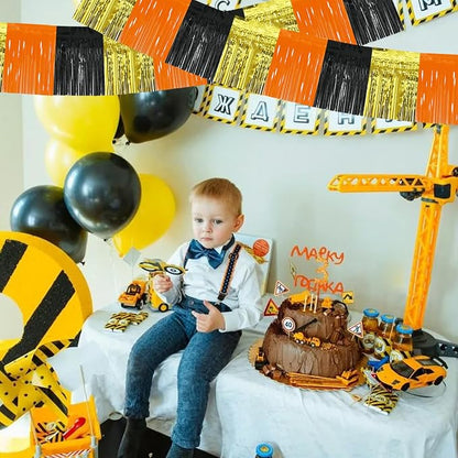 BEISHIDA Gold Orange Black Fringe Garland Banner Wall Tinsel Foil Streamers | - Image 6