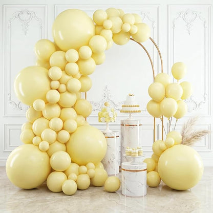 RUBFAC Pastel Yellow Balloons Different Sizes Light Yellow Balloon 154pcs | by RUBFAC