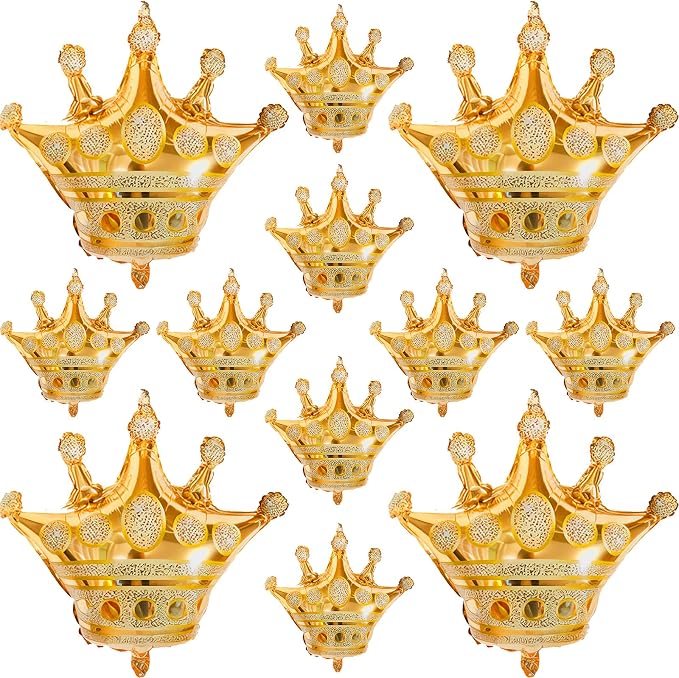 HILAVO Crown Balloons, Large Gold Foil Crown Balloons Gold Crowns Decoration by HILAVO