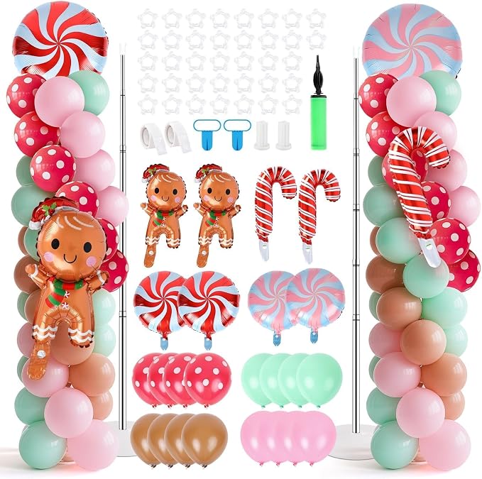 2 Sets Christmas Gingerbread Balloon Stand by Unknown