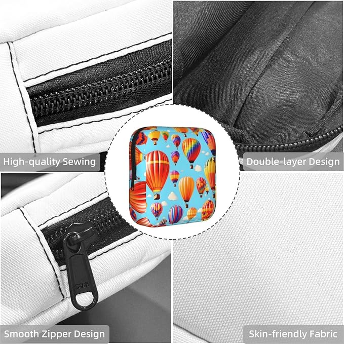 Hot Air Balloons Print Women Period Bag Sanitary Pouch Portable Pad Pouch - Image 5