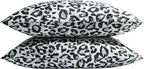 NTBAY 2 Pack Satin Standard Pillowcases for Hair and Skin, Luxurious and Silky Leopard Printed Pillow Cases with Envelope Closure, 20x26 Inches, Black and White