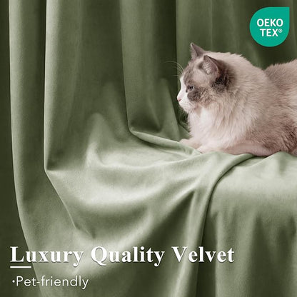 Sage Green Velvet Curtains Farmhouse - Image 5