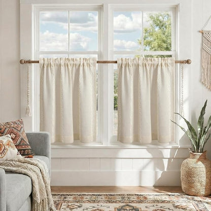 Boho Kitchen Cafe Curtains 25x24 Inch, 2 Panels by Unknown