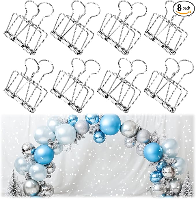 Affrolling 8 Pack Balloon Arch Clips Large Metal Backdrop Clips 3.8 x 2 Inch by Affrolling