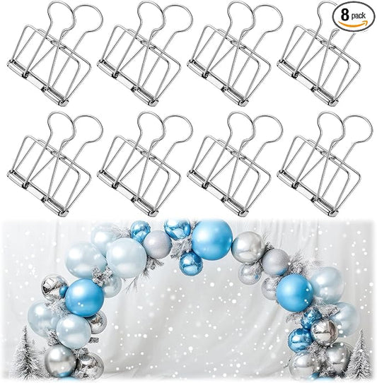Affrolling 8 Pack Balloon Arch Clips Large Metal Backdrop Clips 3.8 x 2 Inch by Affrolling