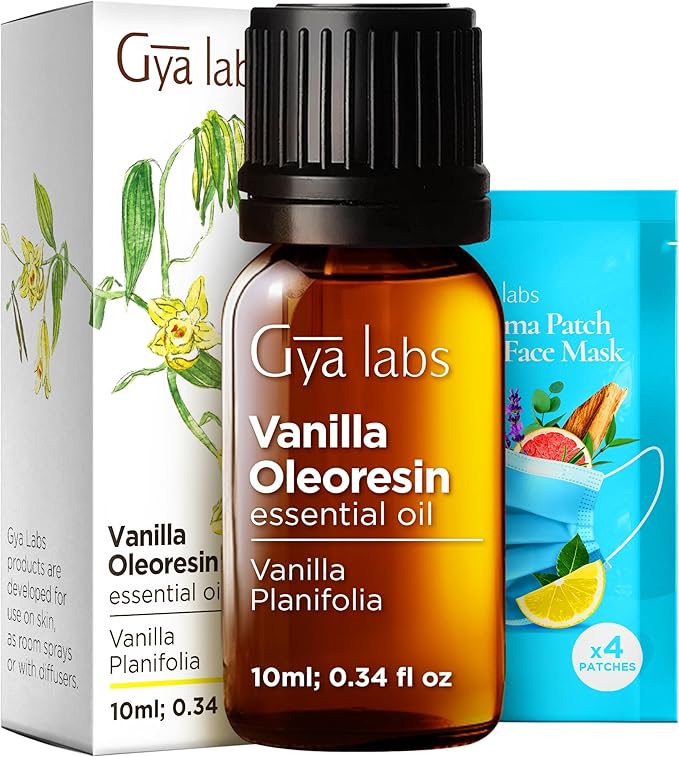 Gya Labs Vanilla Essential Oil - 0.34 Fl Oz - for Hair, Skin, Diffuser, Aromatherapy & DIY Candle Making Scent