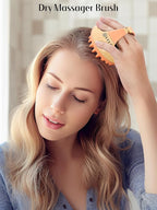 HEETA Scalp Massager with Soft Silicone Bristles for Hair Growth, Dandruff Removal, and Relaxation - Shampoo Brush for Wet or Dry Hair (Coral Pink & Orange)