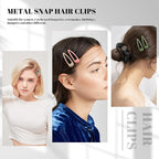 20 PCS Metal Snap Hair Clips Water Drop No Slip Barrettes for Women Bright Small Hair Clips For Thick And Thin Fine Hair,Green Blue Gray Pink Beige,1.97 x 0.5 In.
