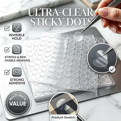 Glue Dots Double Sided 100 PCS, 0.39 Inch Clear Sticky Tack, Removable Poster - Image 2