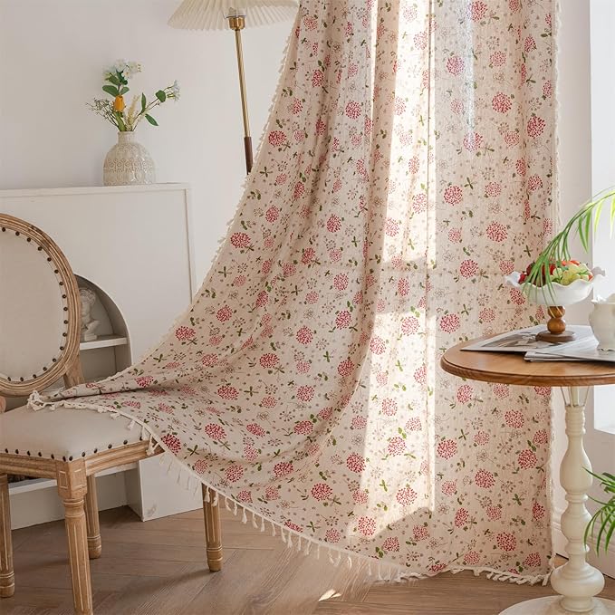 ENJOYBRIDAL Floral 84 Inch Curtains by ENJOYBRIDAL