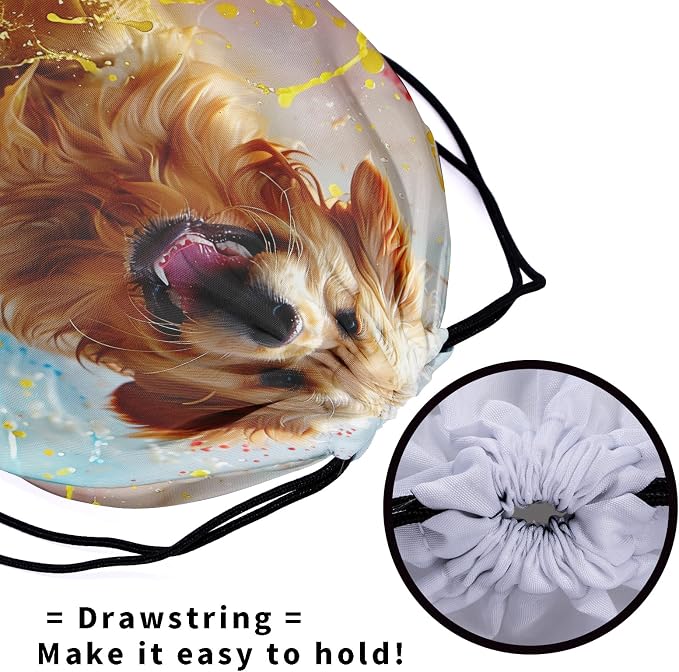 Giwawa Golden Retriever Gymnastics Grip Bags Puppy Dog Drawstring Grip Bag Gym - Image 5