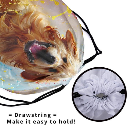 Giwawa Golden Retriever Gymnastics Grip Bags Puppy Dog Drawstring Grip Bag Gym - Image 5