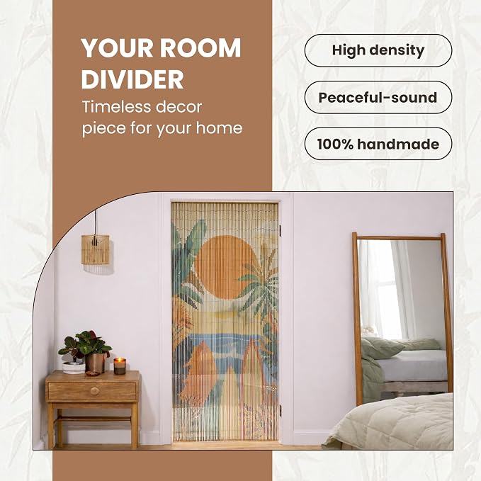 Summer Vibe Beaded Bamboo Curtain - Image 3