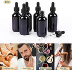 2oz Glass Dropper Bottle,Preety Texture Tincture Bottles with Precise Scales Eye Droppe,for All Kinds Of Mixed Liquids,Leak-Proof Design for Easy Travel (Black-24Pack)