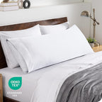 Bare Home Microfiber Body Pillow Cover - Ultra Soft & Cooling - Double Brushed - Envelope Closure - Easy Care (20''x54'' Body Pillow Cover, White)