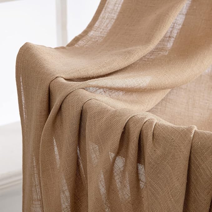MIULEE Brown Linen Curtains 52x84 Inch - Image 6