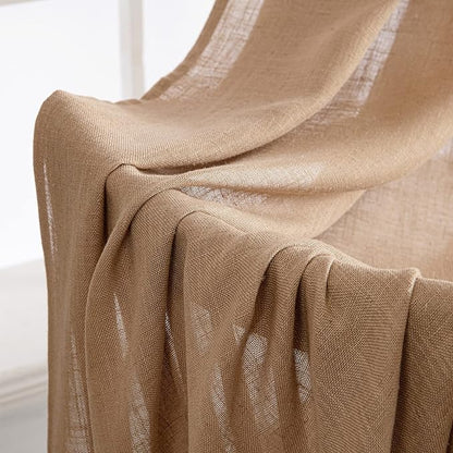 MIULEE Brown Linen Curtains 52x72 Inch - Image 6