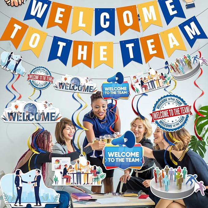 Welcome To The Team Banner and Hanging Swirls, Welcome Banner, Welcome - Image 6