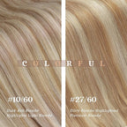 Ve Sunny Clip in Human Hair Extensions Highlights Clip in Hair Extensions Dark Ash Blonde Highlights Light Blonde Real Hair Extensions Clip in Human Hair for Thin Hair Daily Use 7pcs 16inch 120g