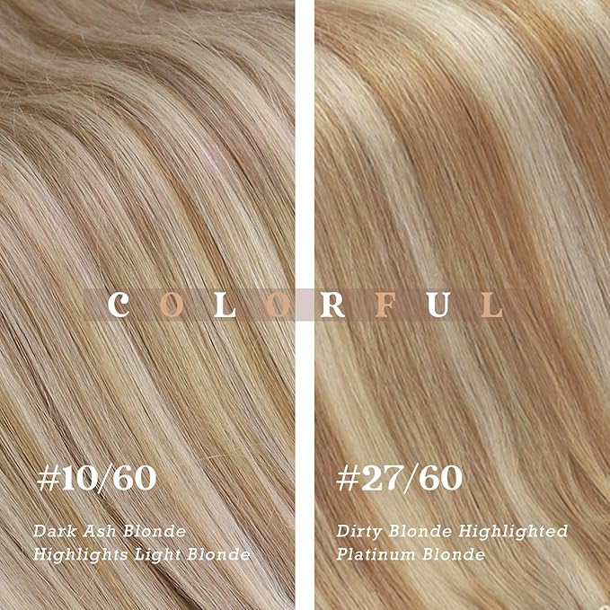 Ve Sunny Blonde Clip in Hair Extensions 22inch Human Hair Clip in Extensions Straight Real Hair Extensions Clip in Human Hair Daily Use