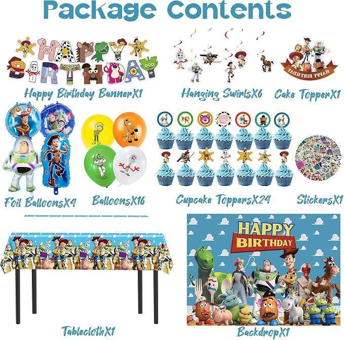 Cartoon Birthday Decorations for Indoor Outdoor Theme Party | Include Happy - Image 2
